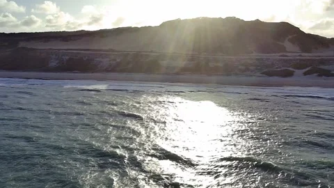 Sunset over the cliffs at Pipa Beach, Rio Grande do Norte, Brazil. Video stock 314401458