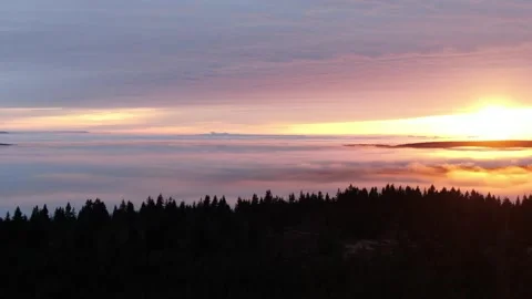 Sunset over Clouds Stock Footage 145439737
