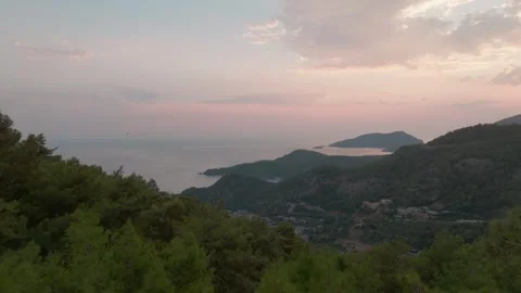 Sunset Over Coastal Hills Stock Footage 282928238