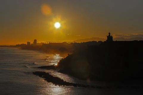 Sunset over the Coastline Foto stock