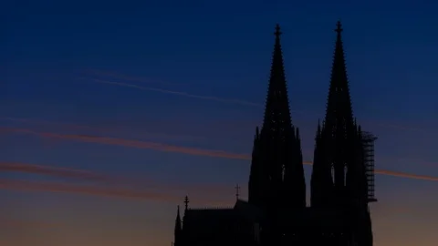 Sunset over Cologne cathedral, Koelner Dom Stock Footage 103984072