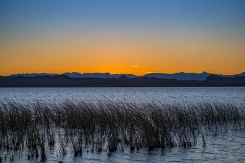 Sunset over a colorful cloudscape in twilight in Windsor Beach Stock Photos