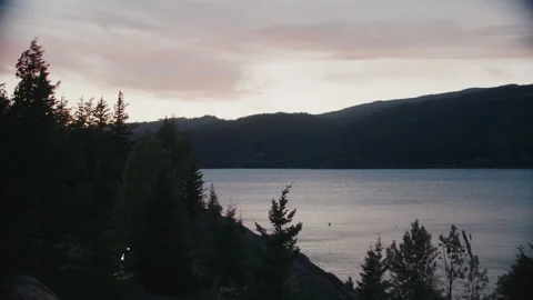 Sunset over the Columbia River Gorge in Oregon Washington Stock Footage 234756328
