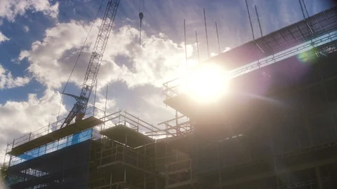 Sunset over Construction Site Stock Footage 94562561