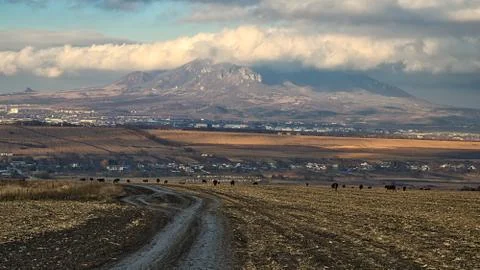 Sunset over the contry side Stock Photos