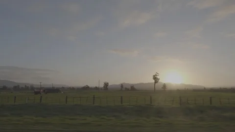 Sunset over the Countryside 4k Video stock 124508401
