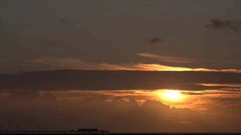 Sunset over countryside in England clouds time lapse UK 4K Stock Footage 123023765