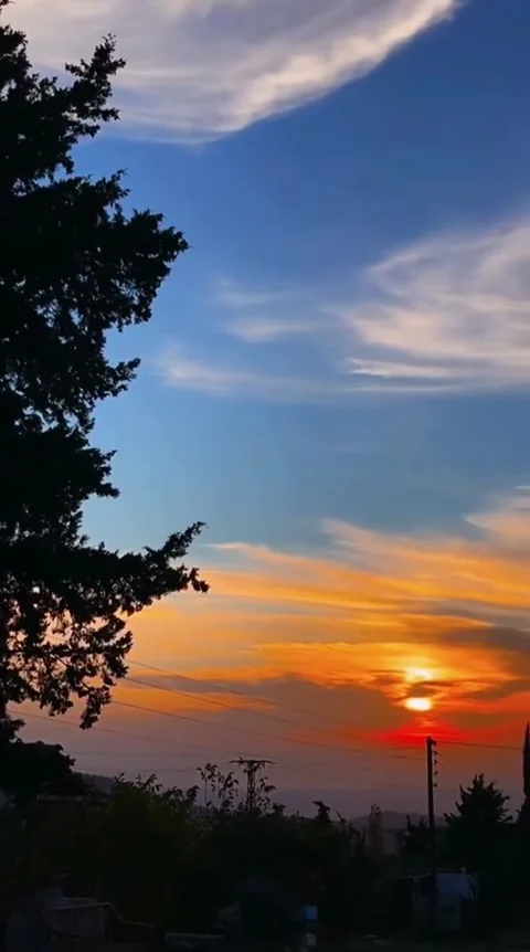 Sunset Over Countryside Horizon Stock Footage 341629504