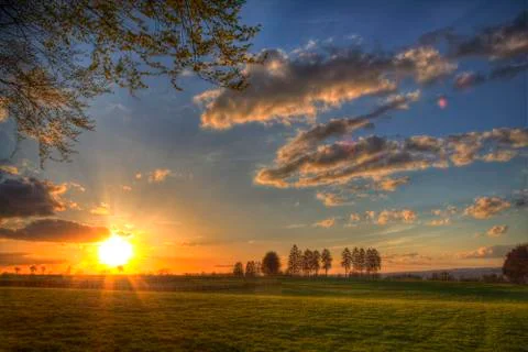 Sunset over the countryside Foto stock