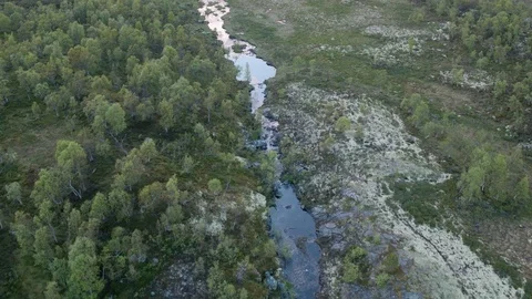 Sunset over creek Stock Footage 77073948
