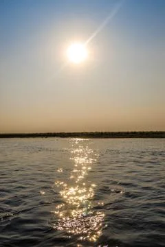 Sunset over the Cuando or Kwando river Chobe National Park, Botswana, Africa Stock Photos