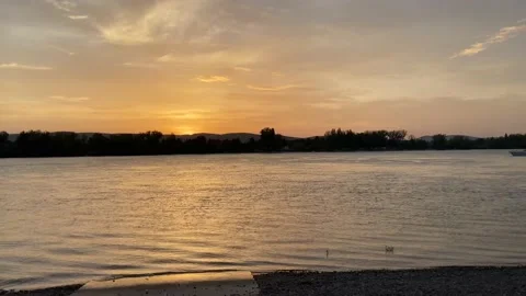 Sunset over the Danube Stock Footage 140789026