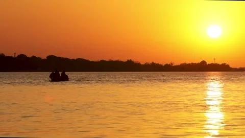 Sunset over the Danube River Stock Footage 236106338