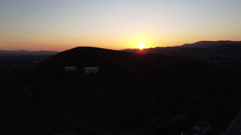 Sunset over dark mountains in Simi Valley, CA Stock Footage 271704426