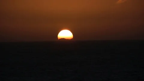 Sunset over dark sea Stock Footage