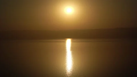 Sunset over the Dead Sea real time Stock Footage 230107216