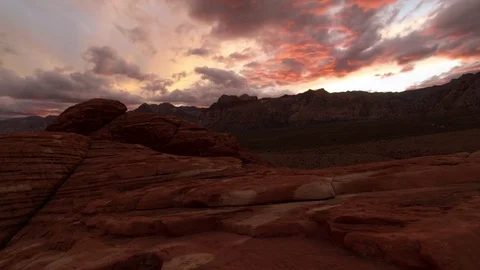 Sunset over desert formations, Timelapse Stock Footage 84364122