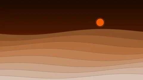 Sunset Over Desert Sand Dunes Landscape Animation Vídeo Stock 340365048