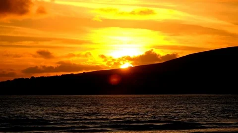 Sunset over deserted beach Stock Footage 79258015