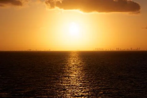 Sunset Over Distant Skyline Stock Photos