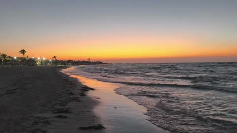 Sunset Over Djerba Beach Stock-Footage 343270932