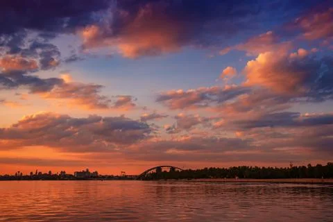 Sunset over Dnipro Photos
