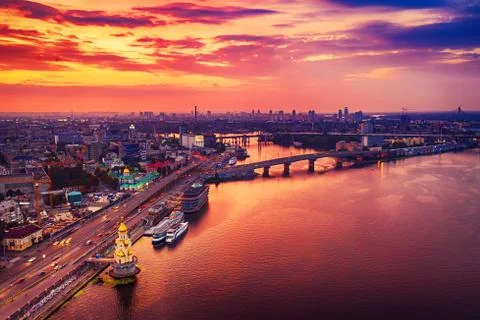 Sunset over Dnipro Stock-Fotos