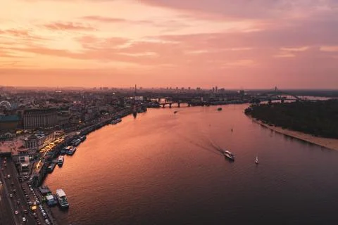 Sunset over Dnipro Stock-Fotos