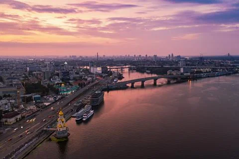 Sunset over Dnipro Photos
