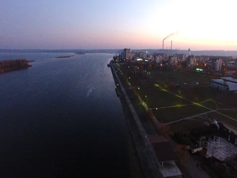 Sunset over the Dnipro river, Ukraine 스톡 동영상 70889996