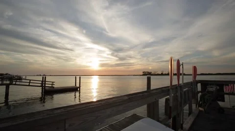 Sunset over the dock (3 of 8) Video stock 43060602