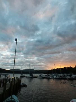 Sunset Over the Dock Foto stock
