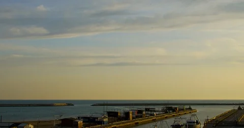 Sunset Over Docks Time-lapse Stock Footage 123922106