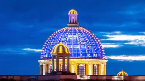 Sunset Over Dome (Trafford Centre, Manchester) (2x Speed) Stock Footage 69085724