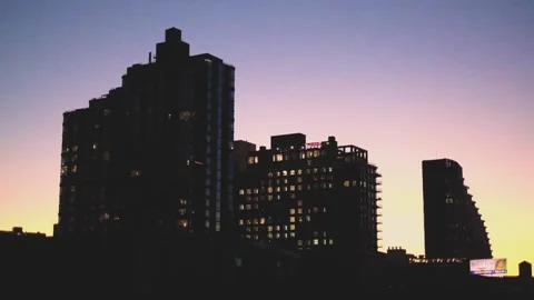 Sunset Over The Dumbo Skyline Stock Footage 301649065