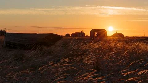 Sunset over Dungeness Foto stock