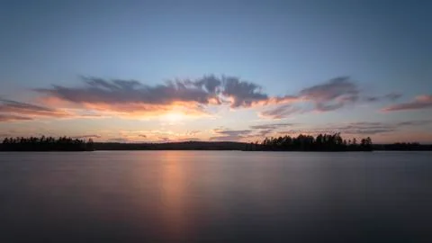 Sunset over Eagle Lake Stock Photos