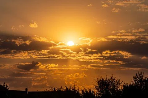 Sunset over the earth, summer time Stock Photos
