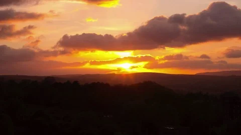 Sunset over England Stock Footage