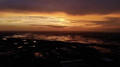 Sunset Over the Everglades Stock Footage 94153518