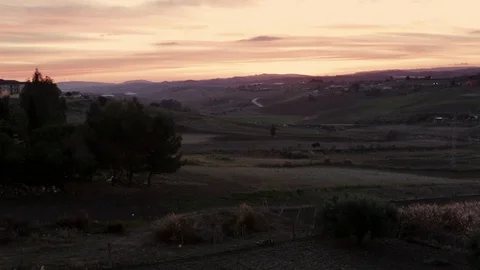 Sunset over fertile fields Stock Footage 108635473