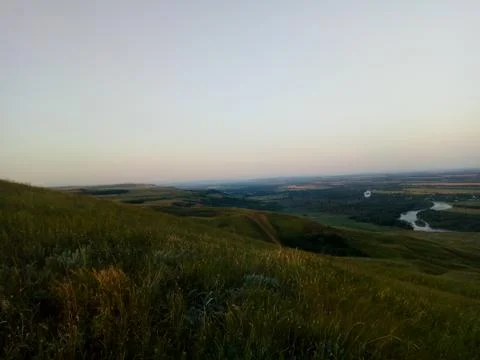 Sunset over a field Stock Photos