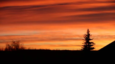 Sunset over field time-lapse Stock Footage 55450667