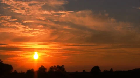 Sunset over field timelapse. Stock Footage 45301405