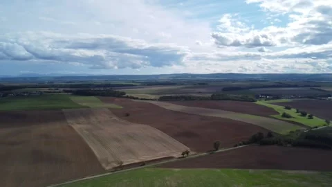 Sunset over the fields, Czech morning landscape, Beautiful drone video Stock Footage 286312205