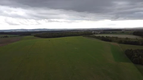 Sunset over the fields, Czech morning landscape, Beautiful drone video Stock Footage 286312252