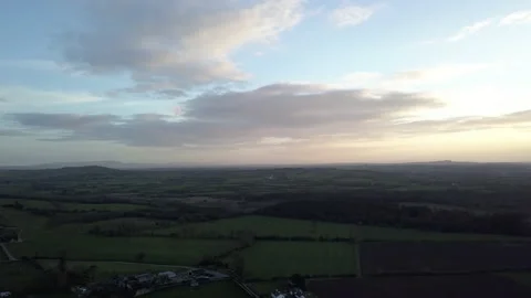 Sunset over Fields in Ireland Aerial 4K 스톡 동영상 147199006