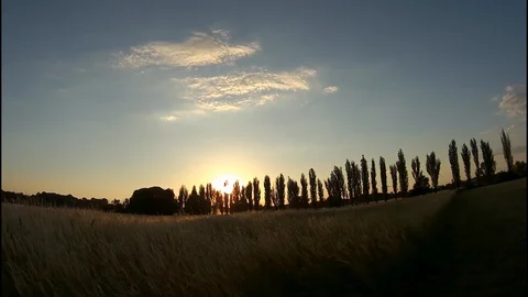  Sunset over the fields in Lubatów Stock Footage 91137301