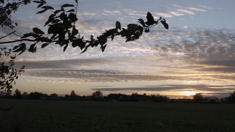 Sunset Over Fields In South Sweden Stock Footage 97192281