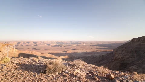 Sunset Over Fish River Canyon, Namibia Timelapse Stock Footage 341371433
